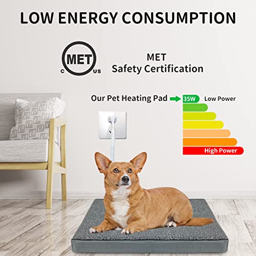 Aupetek Heated Pet Beds For Indoor /Outdoor Cat & Dog Orthopedic Foam Warming Cat Beds Auto Temperature Control, Washable Cover With Waterproof Liner Thermo Kitty Electric Heating Bed #TOP1