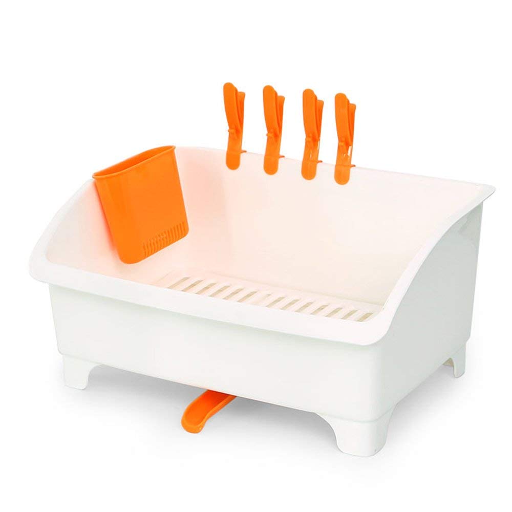 MU Ménage Portable Boîte de Rangement Portable Vaisselle Égouttée Cuisine Vaisselle en Bois en Bois Massif Panier De Rangement/Pratique Multifonction Grande Capacité Drain Rack Nécessités Quotidien
