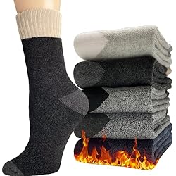 Ropa De Trabajo Para Frío Extremo Hocerlu Calcetines Termicos 5 Pares Gruesos Calcetines Invierno Hombre con Rizo Suave Calcetines Lana para Running Esquiar Deportes