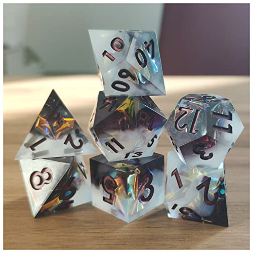 Würfel Dunkler Ritter DND. Würfelsätze Rollenspiel Brettspiel Polyhedral Würfelspiele Scharfe Kanten Harz Würfel D6 d20. Würfel Custom Wholesale Gezinkte Würfel (Size : Dark Knight Set)