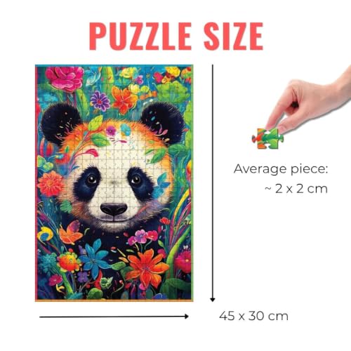 Image of Spirit Animal The Bambootiful Panda & Majestic Deer Combo 500 Piece Wooden Jigsaw Puzzle for Adults & Teens (Age 13+) | Stress Relief, Mindful & Creative Play| Nature Inspired Design
