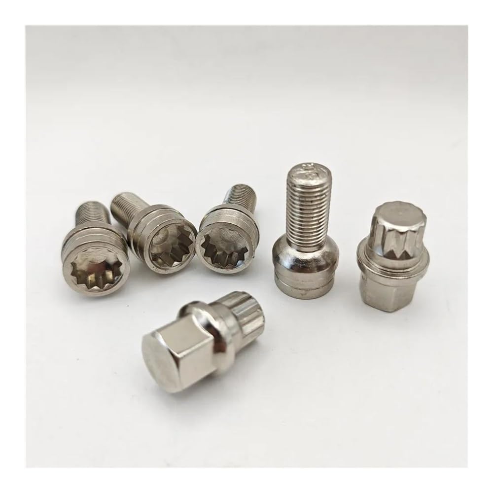 Set Di Dadi Antifurto Per Ruote Auto M14x1.5 Con Chiave Per VW Per Golf Per Jetta Per Beetle Per Passat 4+2 Bulloni ruota(Sliver 4Bolts -2KEY)