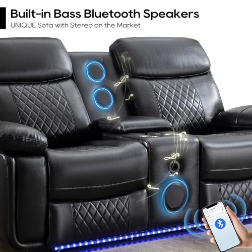 Luxury Leather Recliner Sofa Set