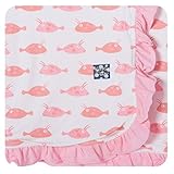 Kickee Pants Little Girls Ruffle Stroller Blanket- Girl Cowfish, One Size