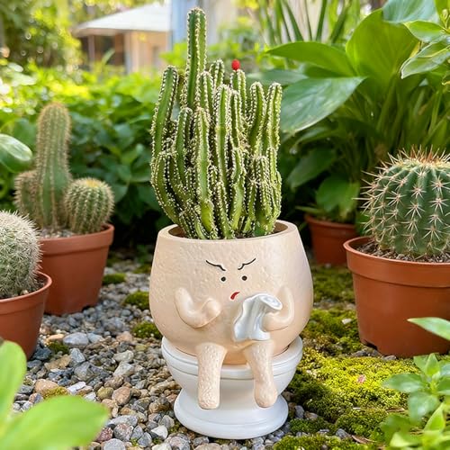 Jardinière de toilettes en résine premium au design expressif soigné