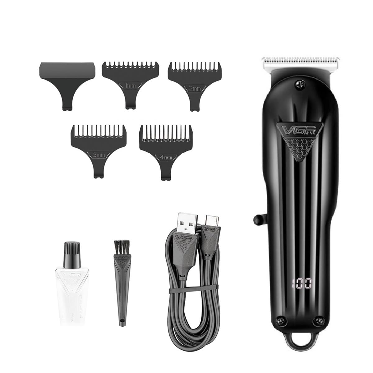 VGR V-982 Digital Display Professional Cordless Hair Clippers Cutter Rechargeable Wireless Hair Grooming Set Beard Trimming Beard Styling Li-ion Battery 600mAh 120 mins Runtime with 2 hrs charging (B0C94V3DVN) Amazon Price History, Amazon Price Tracker