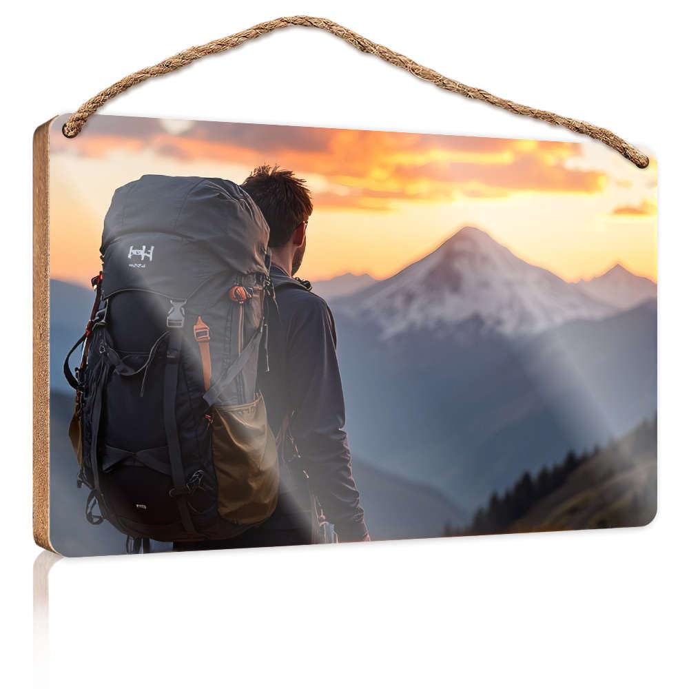 Fun Signs For Home Decor Mountain Adventure Farmhouse Signs Desk Accessories For Men(23X35CM)