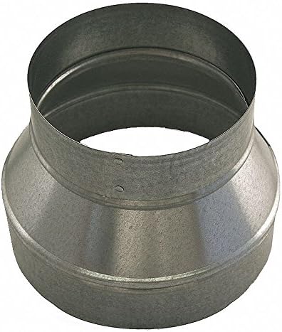 Galvanized Steel Reducer, 7" x 6" Duct Fitting Diameter, 6" Duct Fitting Length