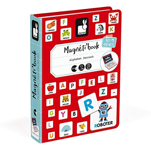 Janod J02713 Magneti’Book Alphabet Educational Game, German Version, Rot