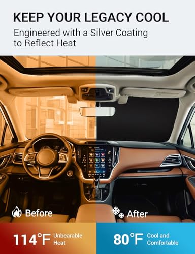 Image of Proadsy 2026 Upgrade Windshield Sun Shade Custom Fit 2020-2025 Legacy Foldable Front Sunshade Protector Sun Visor Blocks UV Rays Keep Car Cooler