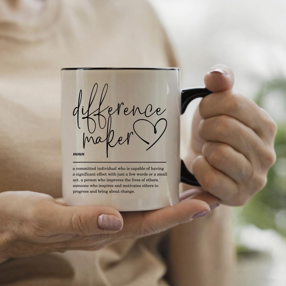 Difference Maker Mug Gifts, Thank You Appreciation Gifts for Teacher Boss Leader Coworker Nurse Employee Friends, Difference Maker Definition Mug for Birthday Christmas 11oz - Image 6