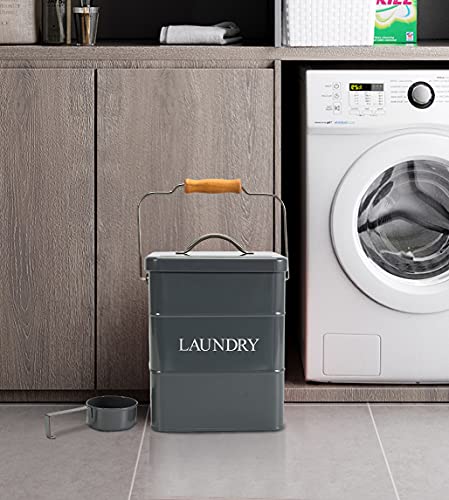 Tyenaza Waschpulver-Box Weißblech - 15x15x22cm Mit Deckel Für Waschmittel & Aufbewahrung