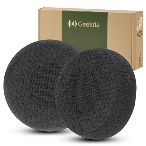 Geekria reposición de almohadillas confort de tela de malla para auriculares Jabra Evolve 75/75UC/75+/75MS, color negro miniatura 1