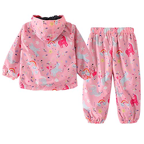 LZH Kinder 2-teilige Regenmantel Unisex Wasserdichte Kapuzenjacke Hosenanzug BoysGirls Leichte Sets
