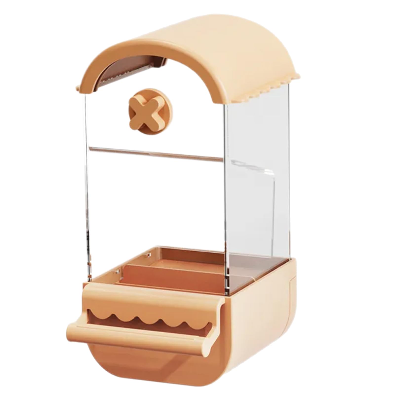 NEWFT Durablity Screw on Automatic Bird Feeders with Perch Indoor Bird Manual Feeding Container Close and Intimate with Natura