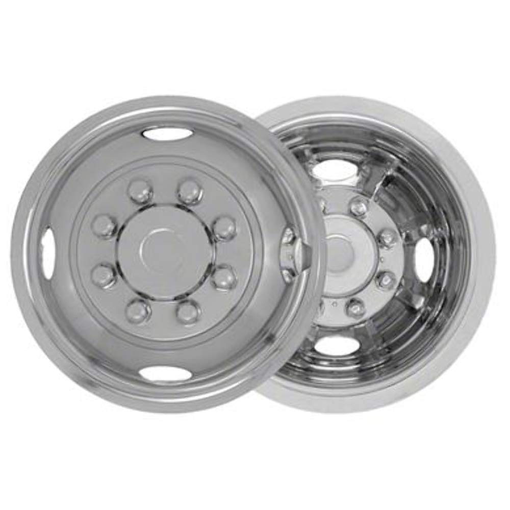 CCI Wheel Simulators; Polished Stainless Steel; Set of 4; 8 Lugs; 4 Hand