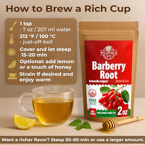 Image of 2 oz. Barberry Root Herbal Tea (Berberis vulgaris) - 56g Dried Barberry Root Tea Raiz de Agracejo