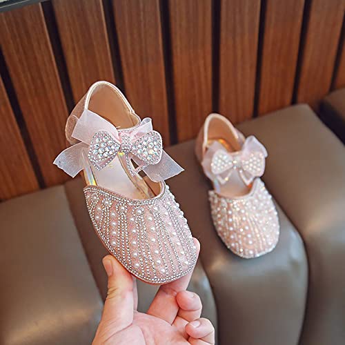 Girls Dress Shoes Cute Bow Mary Jane Shoes Ballerina with Satin Ankle Tie for Wedding Birthday Summer Toddler Girl Shoes3