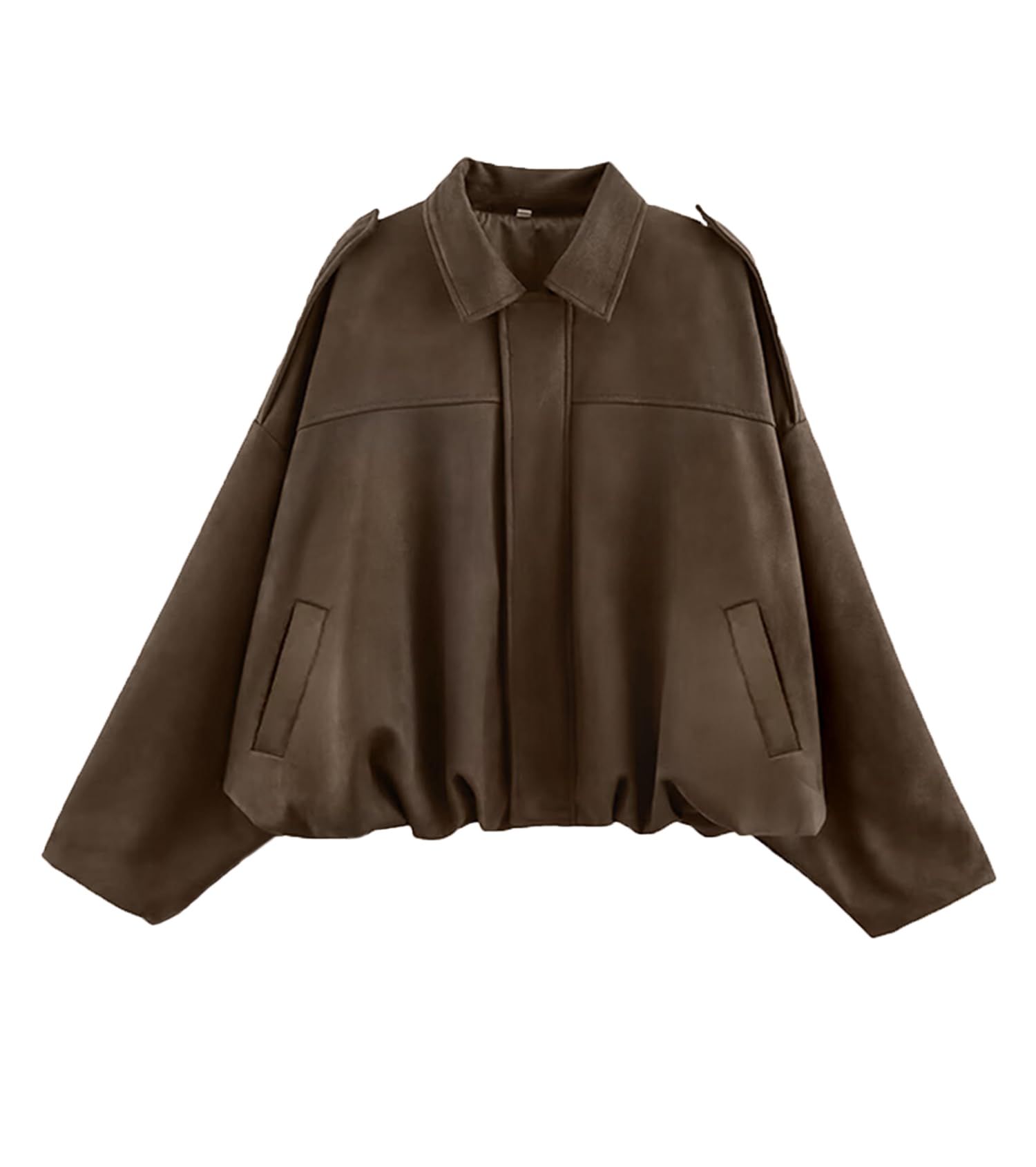 Womens Faux Suede Bomber Jacket Casual Lapel Pilot Cropped Coat Oversized Motorcycle Jackets 2025 Outerwear