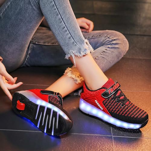 Ufatansy Roller Shoes Girls Boys Sneakers with Wheels Roller Skate Shoes USB Charging LED Light Up Footwear Skates for Beginner Trainers Kids Lightweight Breatheable Shoe4