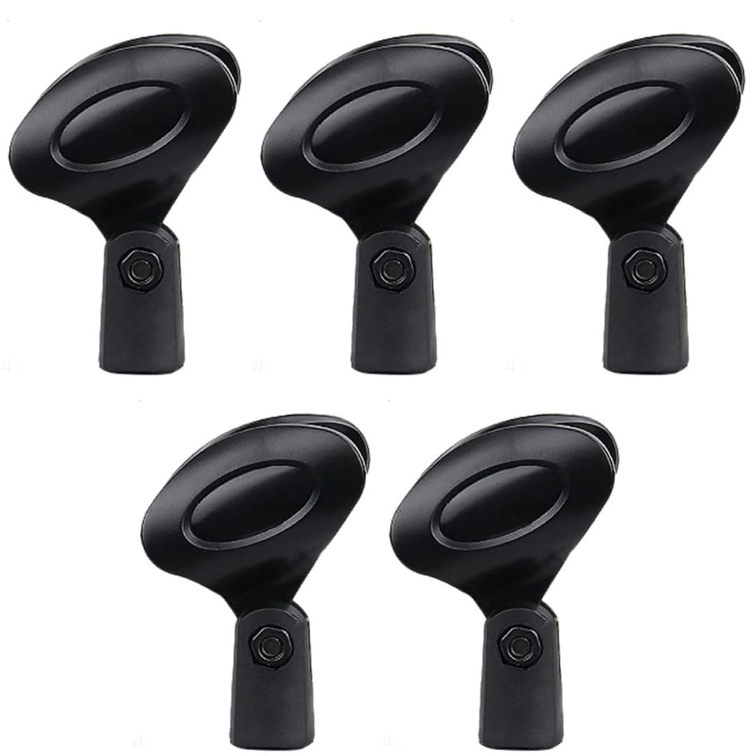 kh Universal Microphone Clip Holder with Knob Adjustment – Wireless & Wired Mic Clip for Mic Stands, Includes 5/8” to 3/8” Thread Adapter, Adjustable Fit, Pack of 5 (Mic Clip-3)-image-21