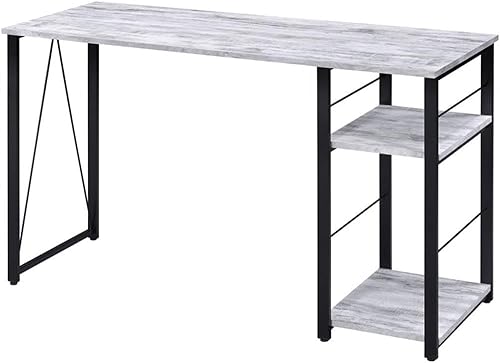 Acme Furniture Vadna - Escritorio de escritura, blanco y negro desgastado Acme Furniture Vadna - Escritorio de escritura, blanco y negro desgastado