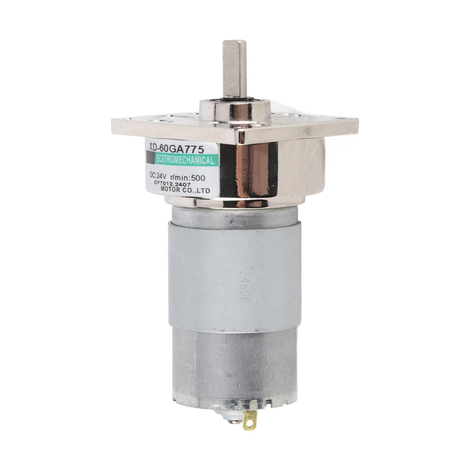Motore a corrente continua, 12 V / 24V motore in metallo Motoriduttore a velocità regolabile 10-600rpm 35W CW/CCW Motore a bassa velocità(24 V 500 giri/min)