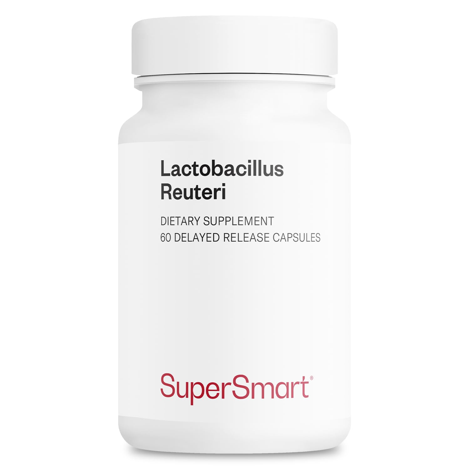 Supersmart - Lactobacillus Reuteri 5 Billion CFU per Day - Probiotic Supplement | Non-GMO & Gluten Free - 60 DR Capsules 1 Count (Pack of 60)