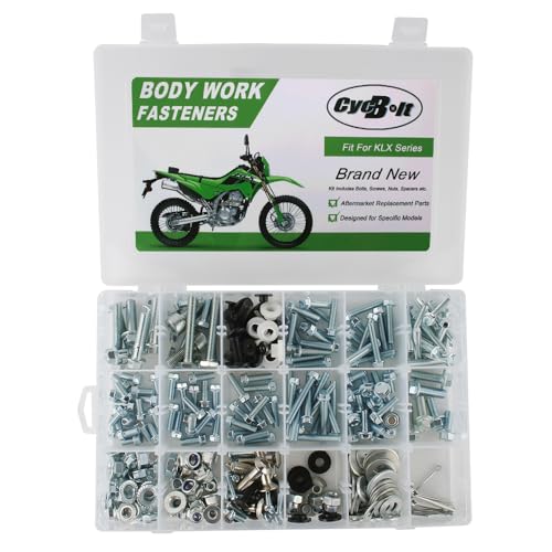 Image of 330PCS Body Work Bolt Kit Fit for KLX250 KLX300 KLX650 KLX250S KMX 125 KMX 200 KLX150 KLX230 KLX300R KLX400R KLX450R KLX110 KLX125 KLX140RL Mororcycle Body Engine Fender Fasteners Bolts Set