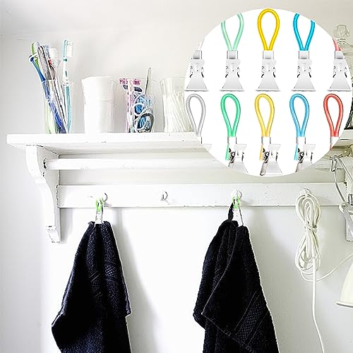 CUIDAKJ Pack of 10 Towel Clips, Hanger for Towels, Towel Hanger Clip, Towel Clips for Hanging, Towel Clips Hanger, Hook for Towels Clip – 5 Colours