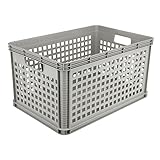 keeeper Transportkorb, Stapelbar, Polypropylen, 64 l, Robert, Hellgrau