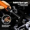 Klein Tools 56073 Foldable Handheld Work Light, 500-Lumen LED with 180-Degree Pivot and 270-Degree Rotation, USB-C Rechargeable Flashlight with Built-In Spotlight, Magnetic Base, IP54-Rated