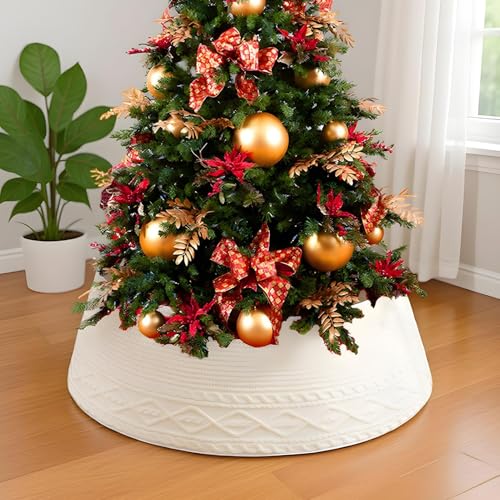 Anneau enveloppant tricoté de qualité supérieure pour pied de sapin de Noël