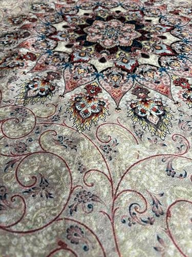 Image of Homerz Premium 6 Seater dinnig Table Heritage Series Velvety Table Cover, Vibrant Royal Designs with Border Cutwork (Shehnai, 54x78 inch- 6 Seater Dining Table)
