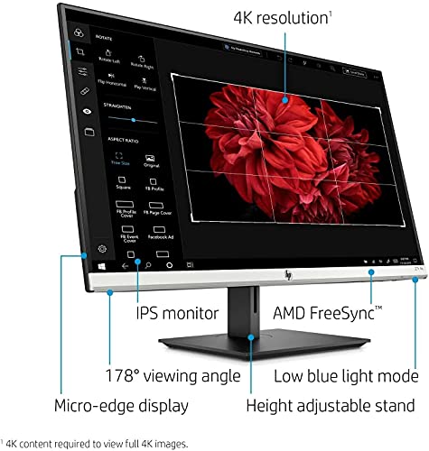 2023 Newest Flagship Hp 27" Uhd 4K(3840 X 2160) Anti-Glare Monitor For Business And Student, 60Hz Ips Led, Amd Freesync, 5 Ms Response Time, Hdmi, Displayport, 178°, Height Adjustable, Jvq Hdmi #TOP4