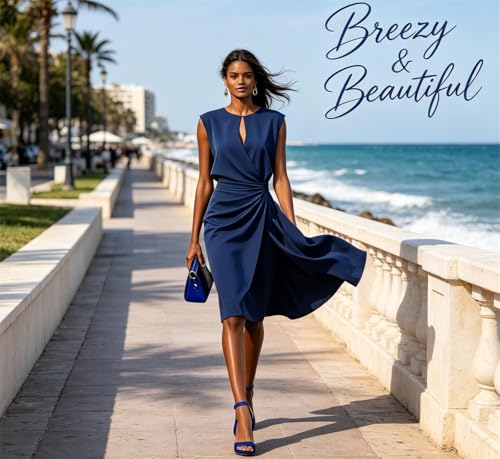 Robe d'été basique pour affiner la silhouette au travail