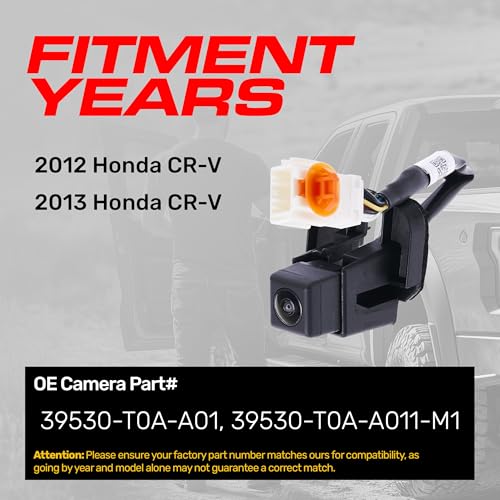 Image of Master Tailgaters Replacement for Honda CR-V (2012-2013) Backup Camera OE Part # 39530-T0A-A01, 39530-T0A-A011-M1