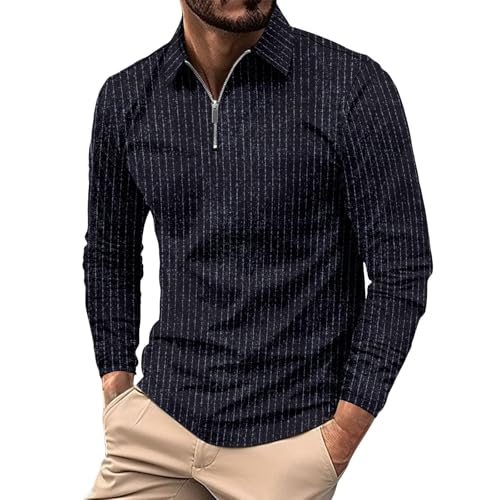Men-Shirt-Long-Sleeve-V-Neck-Polo-Shirts-Casual-Button-Down-Golf-Shirts-Lightweight-Office-Shirts-with-Pocket