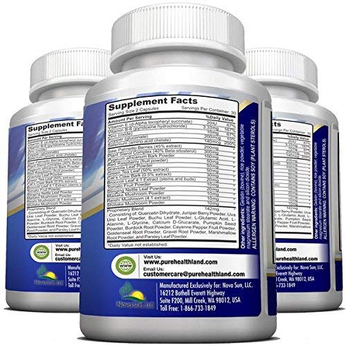 Stop Frequent Urination! Most Complete Super Prostate Health Support Pills Formula for Men with 33 Natural Ingredients Including 45% Saw Palmetto Extract. Best for Men's Urinary Health - 3 Bottles