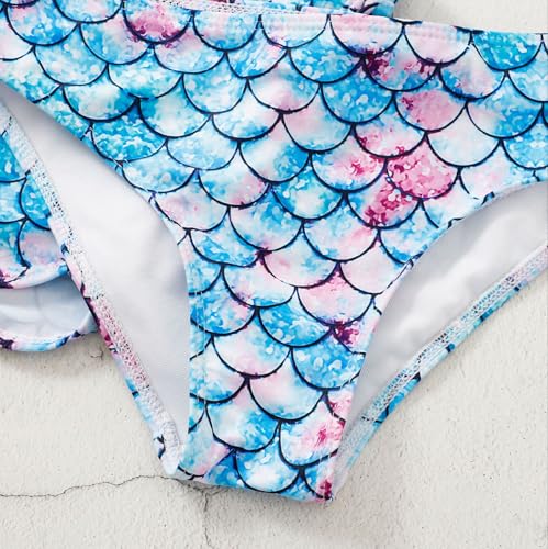 Girls' 3 Piece Bikini Sets Swimsuits with Cover Up Skirt Sun Protection for 5-12 Years3