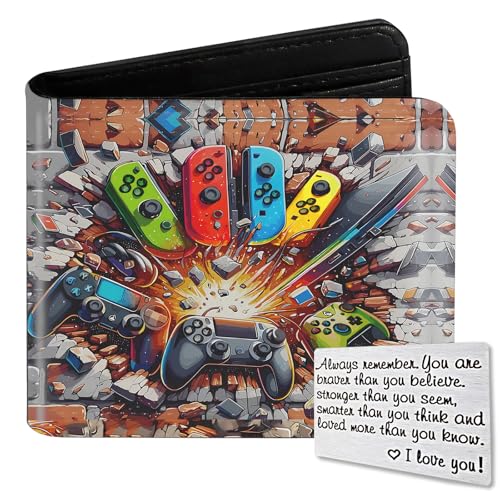 Roacap Kids Wallet for Boys Cool Wallets for Teen Son Ages 4 5 6 7 8 9 10 11 12 13 14 15 16 Leather Bifold Purse for Kid Christmas Birthday Gift for Video Game Gaming Gamer Teenage