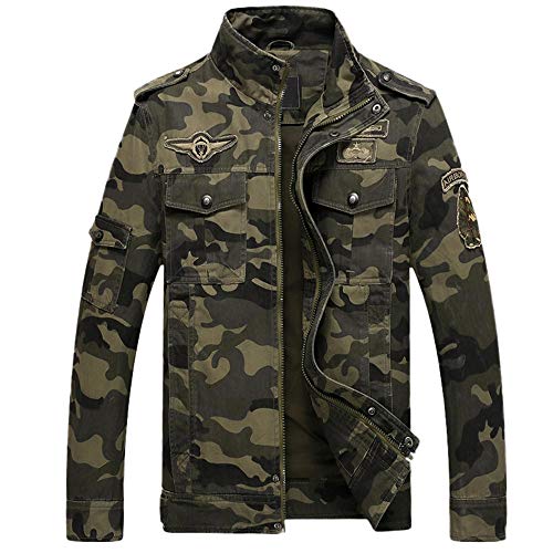 YKARITIANNA Men's Jackets & Coats,Autumn Winter Casual Slim Fit Comfy Camo Long Sleeve Camouflage Cotton Tooling Jacket Top