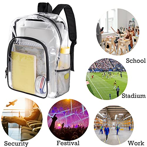 Fomaris 30C-2P-BLACK Clear Backpack Heavy Duty Clear Bookbag Transparent Backpack See Through Plastic Backpacks thumb #4