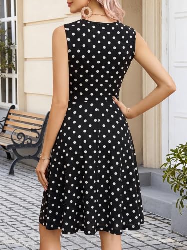 Image of OURIN Women's Spring Deep V Neck Sleeveless Floral Sundresses with Pockets Flowy Summer Dresses for Women