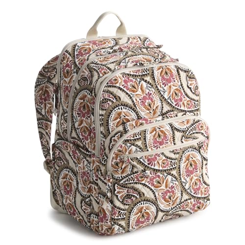 Vera Bradley Premium Cotton XL Bancroft Backpack, Blooming Paisley