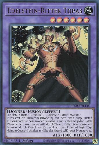 Edelstein-Ritter Topas BLMM-DE138 Ultra Rare Deutsch Boosterfrisch 1. Auflage - Battles of Legend: Monster Mayhem - mit ReCollectibles-Versandschutz - für Yu-Gi-Oh!