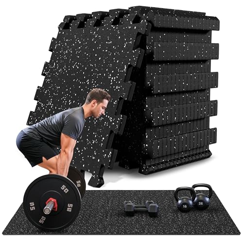 bemaxx Esterilla Fitness Suelo Gimnasio Caucho – Set de 18 Alfombras Puzzle Protector Suelo de...