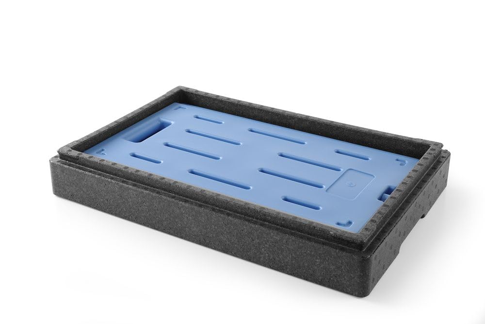 HENDI Plaque eutectique froide professionnelle, GN 1/1, pour caisses isothermes, élément réfrigérant, accumulateur de froid, bloc thermique, pack bloc de glace, 530x325x(H)30mm, HDPE, bleu