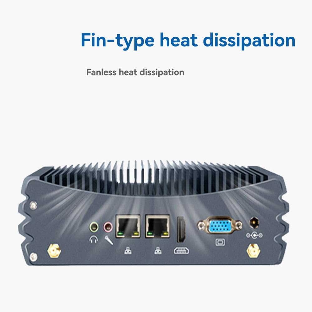 PC Industriel sans Ventilateur I5-4278U : 2 Ports LAN Gigabit, 2 Ports COM, 8 Ports USB, Compatible WiFi, 4G, SIM LTE, pour et pour Linux