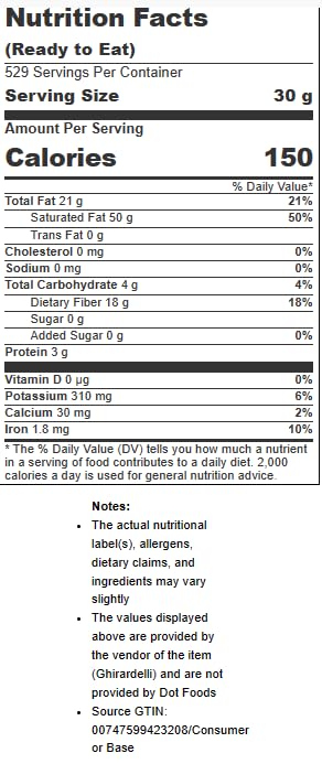 Miniatura 5 de Ghirardelli - Obleas de chocolate 100% sin azúcar empaquetadas a granel por Cosmos Candy bolsa de 1 libra